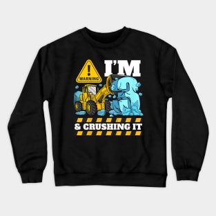 Kids Construction Truck 3rd Birthday Shirt Boy 3 Bulldozer Digger Crewneck Sweatshirt